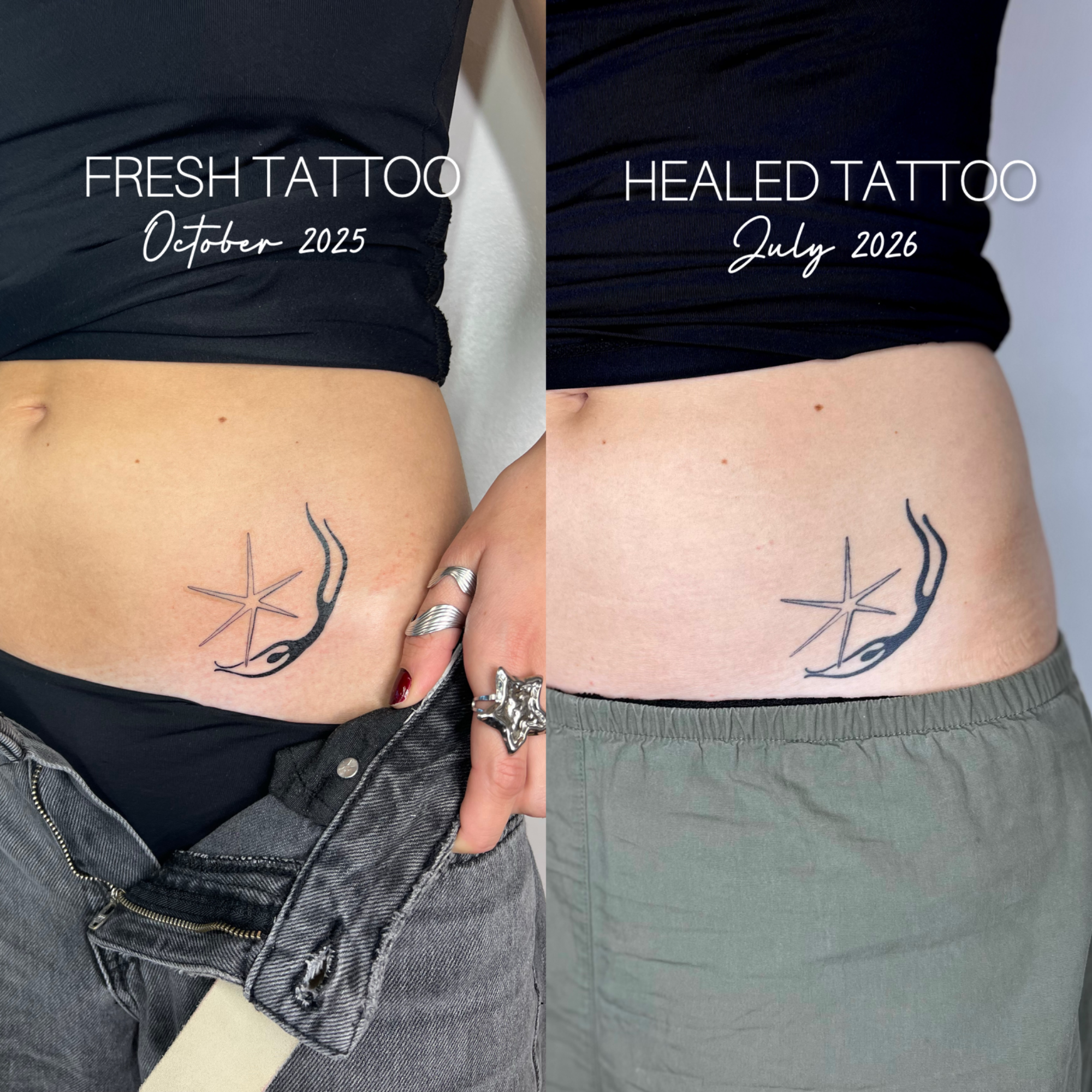 Fresh vs. Healed (without touch up)